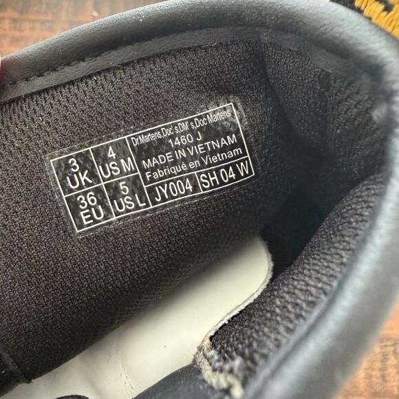 Dr Martens Doc White Lace Up Boot Style Side Zip Youth Sz 4 Bouncing Sole 1460J - Picture 6 of 7